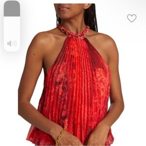 Alice and Olivia Red Halter Top
